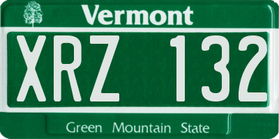 VT license plate XRZ132
