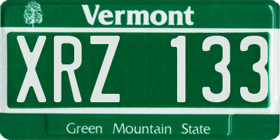 VT license plate XRZ133
