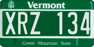VT license plate XRZ134