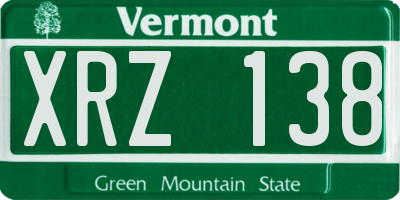 VT license plate XRZ138