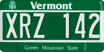 VT license plate XRZ142
