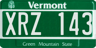 VT license plate XRZ143
