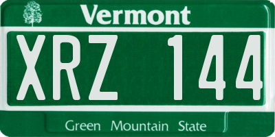 VT license plate XRZ144