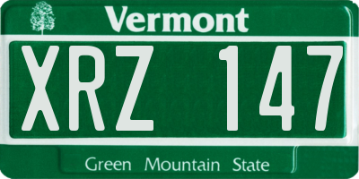 VT license plate XRZ147