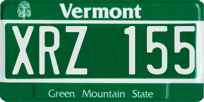 VT license plate XRZ155