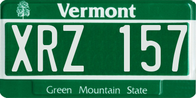 VT license plate XRZ157
