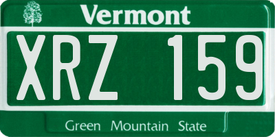 VT license plate XRZ159