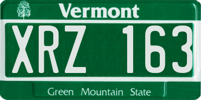 VT license plate XRZ163