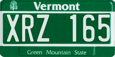 VT license plate XRZ165
