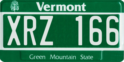 VT license plate XRZ166