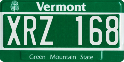 VT license plate XRZ168