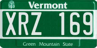 VT license plate XRZ169