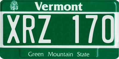 VT license plate XRZ170