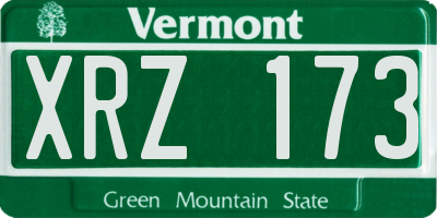 VT license plate XRZ173