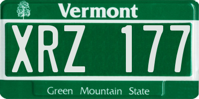 VT license plate XRZ177