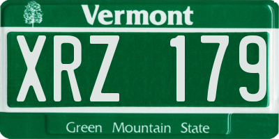 VT license plate XRZ179