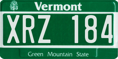 VT license plate XRZ184