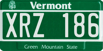 VT license plate XRZ186