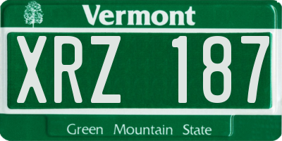 VT license plate XRZ187