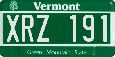 VT license plate XRZ191