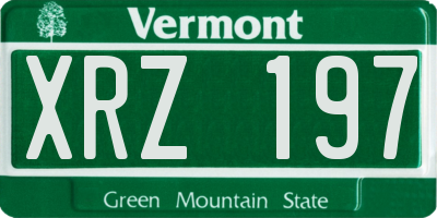 VT license plate XRZ197