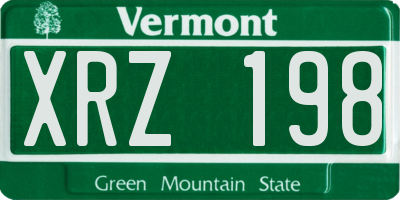 VT license plate XRZ198