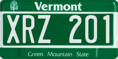VT license plate XRZ201