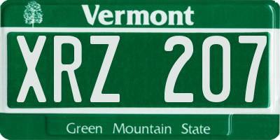 VT license plate XRZ207