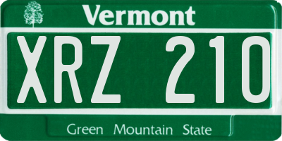 VT license plate XRZ210