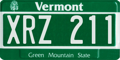 VT license plate XRZ211