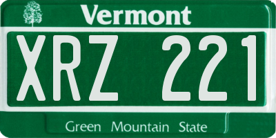 VT license plate XRZ221