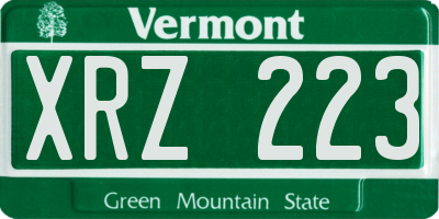 VT license plate XRZ223