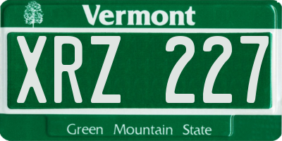 VT license plate XRZ227