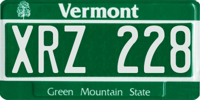 VT license plate XRZ228
