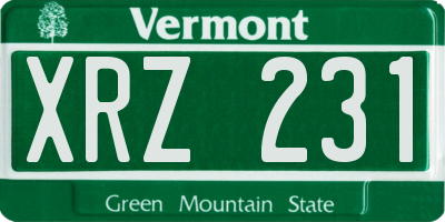 VT license plate XRZ231