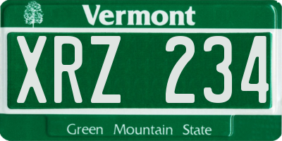 VT license plate XRZ234