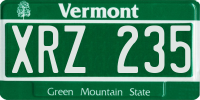 VT license plate XRZ235
