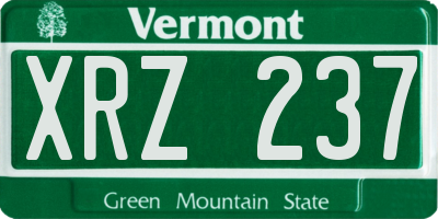 VT license plate XRZ237