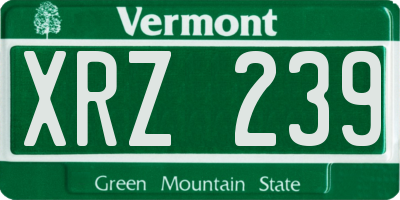 VT license plate XRZ239