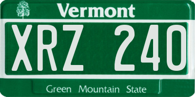 VT license plate XRZ240
