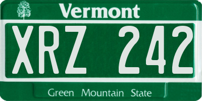 VT license plate XRZ242