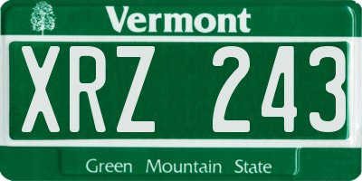 VT license plate XRZ243