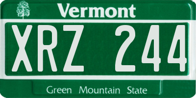 VT license plate XRZ244