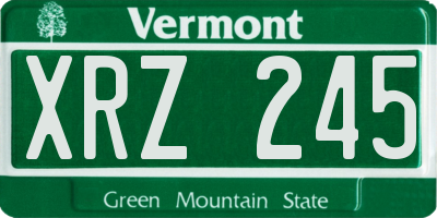 VT license plate XRZ245