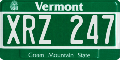 VT license plate XRZ247