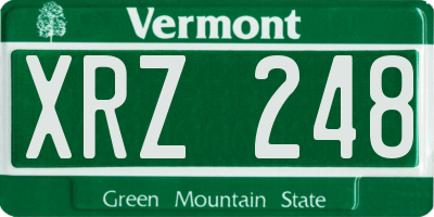 VT license plate XRZ248