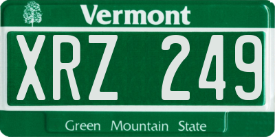 VT license plate XRZ249