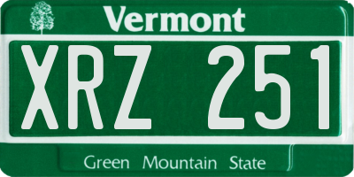 VT license plate XRZ251