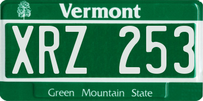 VT license plate XRZ253