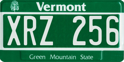 VT license plate XRZ256